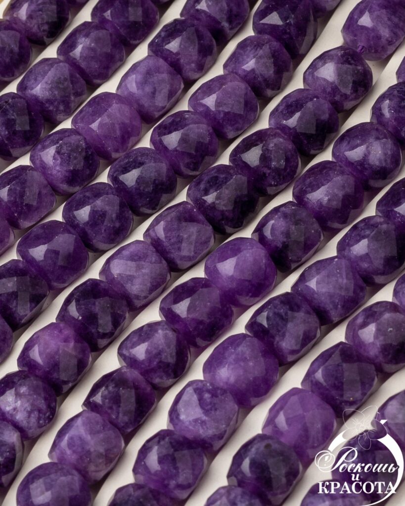 Бусины нить Аметист Blueberry, 6мм - 20 см