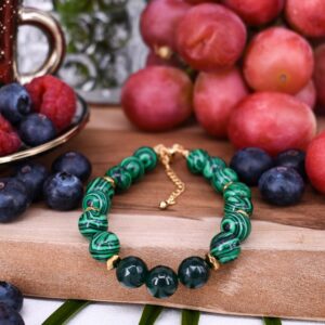 Браслет малахит изумруд деклассированный