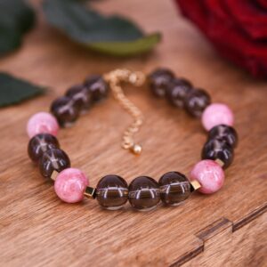 Браслет раухтопаз агат / Браслет из натуральных камней