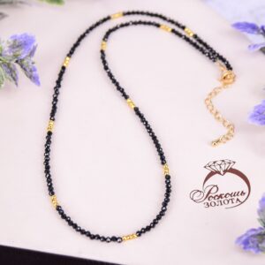 Колье из шерла с марказитами
