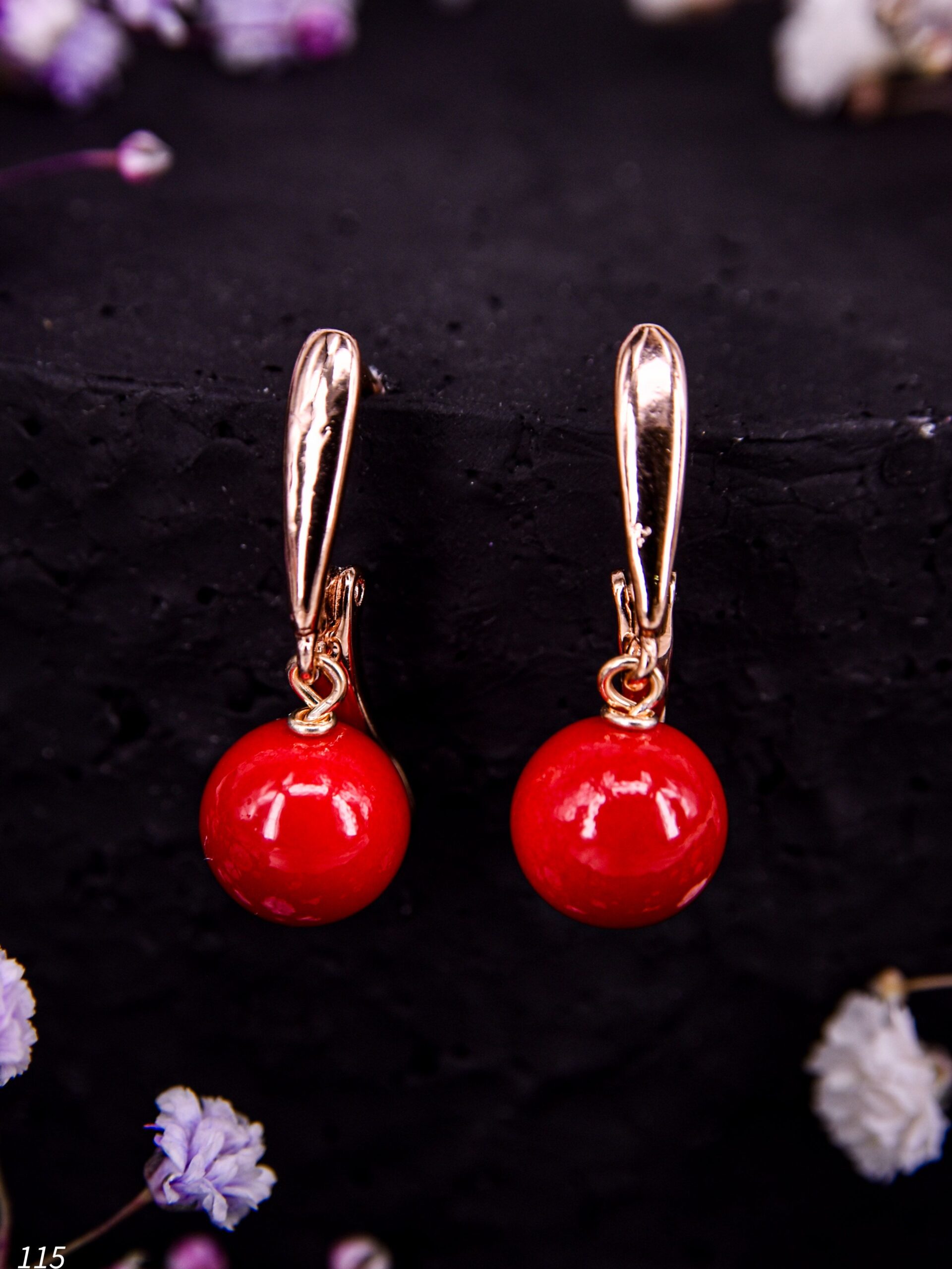 Серьги с кораллами / серьги из натуральных камней — изображение 5