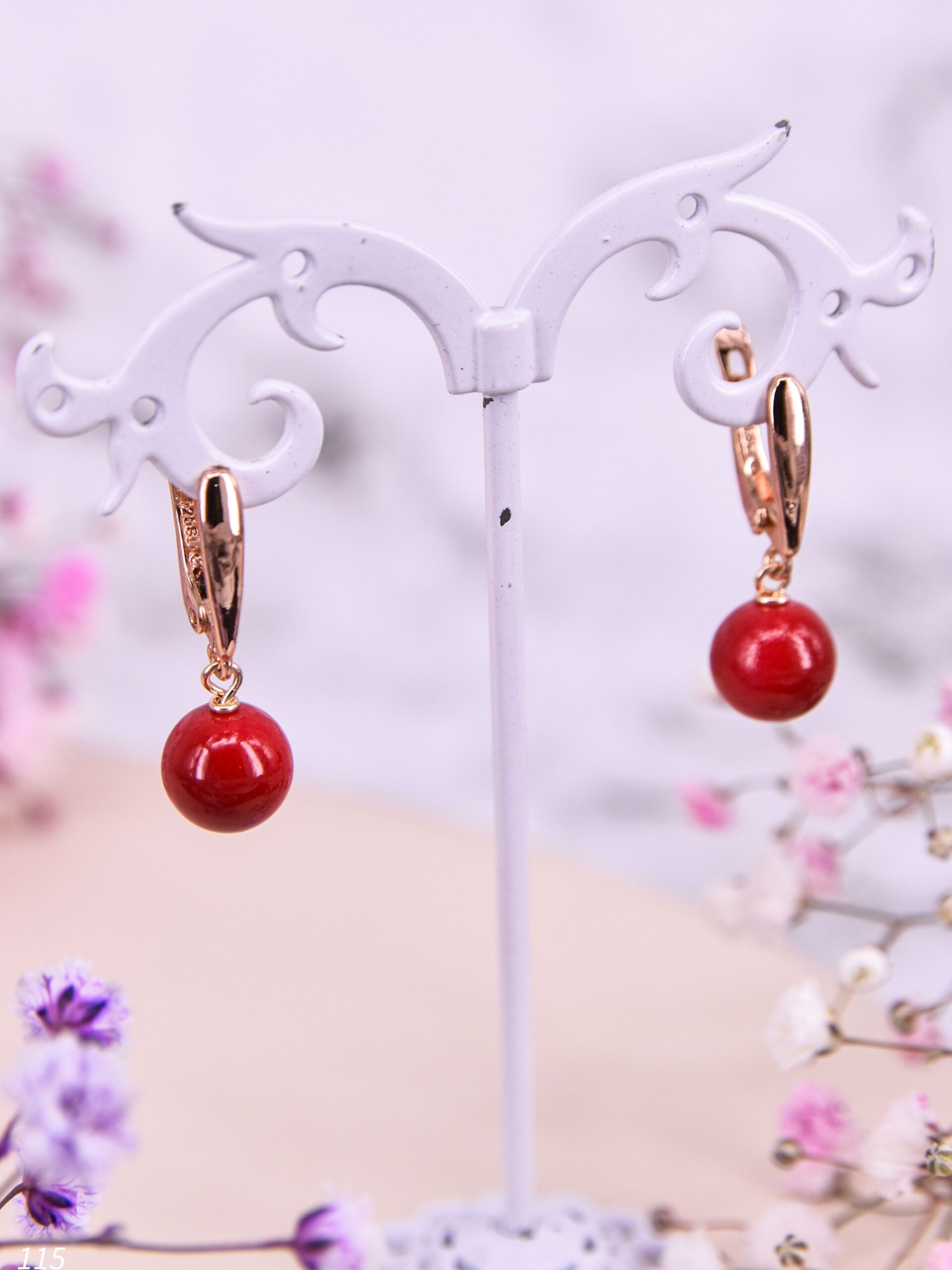 Серьги с кораллами / серьги из натуральных камней — изображение 6