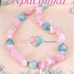 Бусы из розового кварца и амазонитов