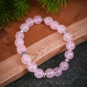 Браслет из натуральных камней розового кварца
