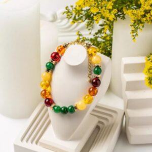 Браслет женский из Янтаря и Агата