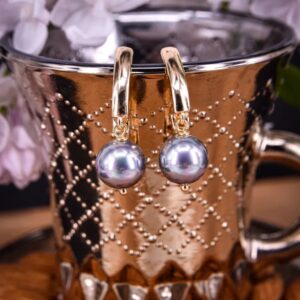 Серьги женские с жемчужиной майорика
