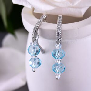 Серьги женские из Топаза гт и Горного Хрусталя